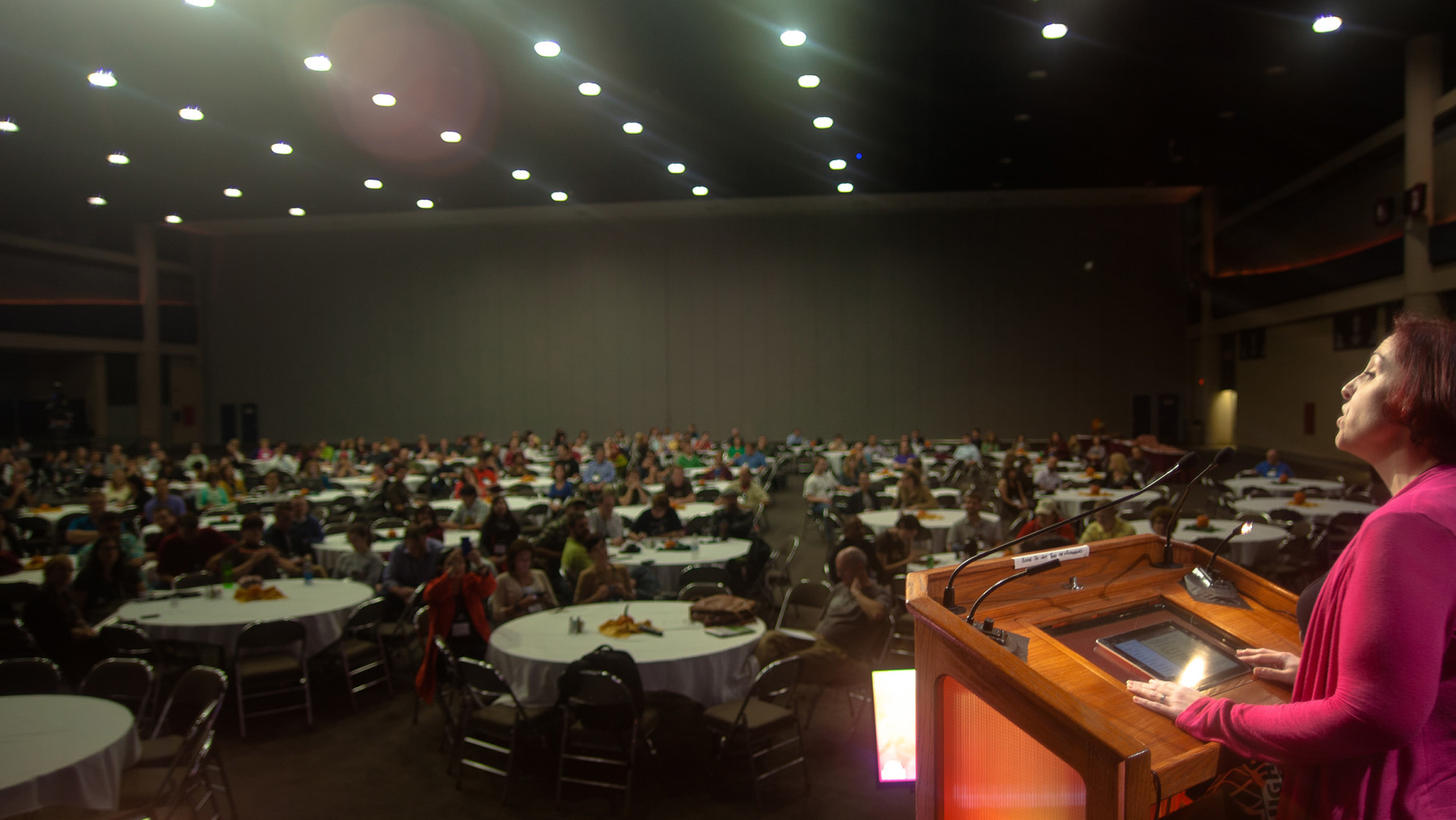 HighEdWeb crowd viewed from the stage
