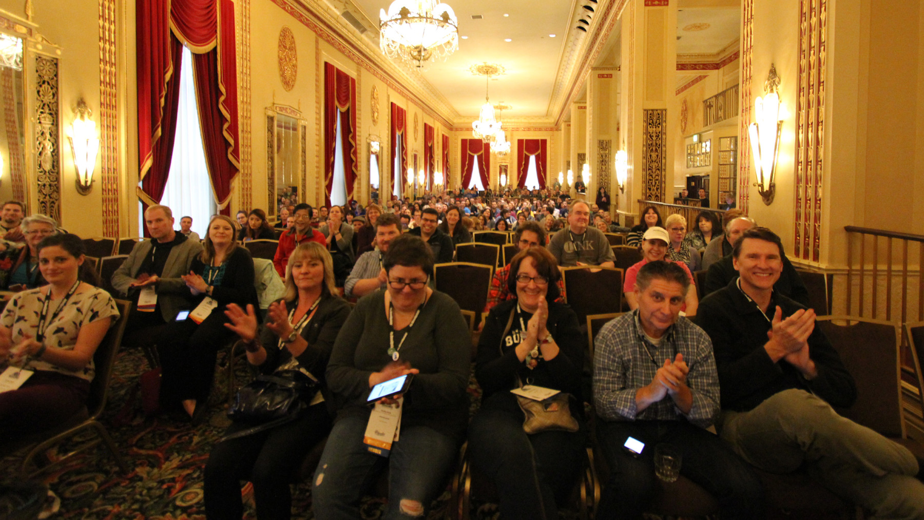 Crowd in the opening reception hall
